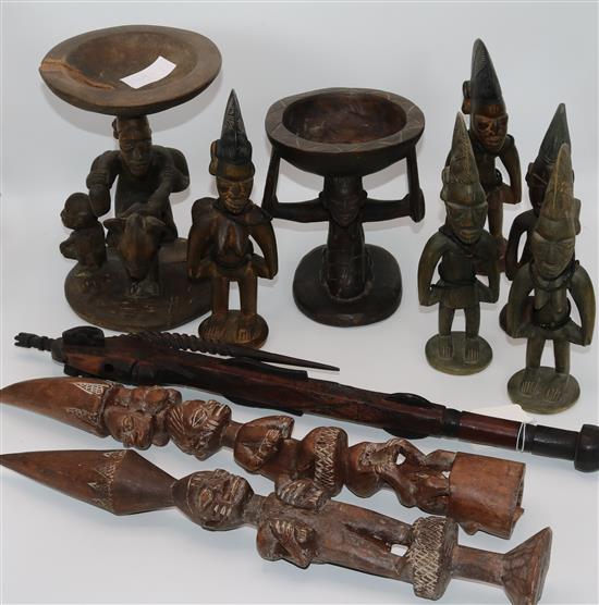 A collection of Yoruba Ibeji carvings, collected 1960s